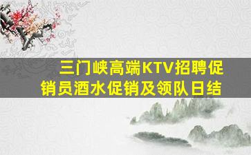 三门峡高端KTV招聘促销员酒水促销及领队日结